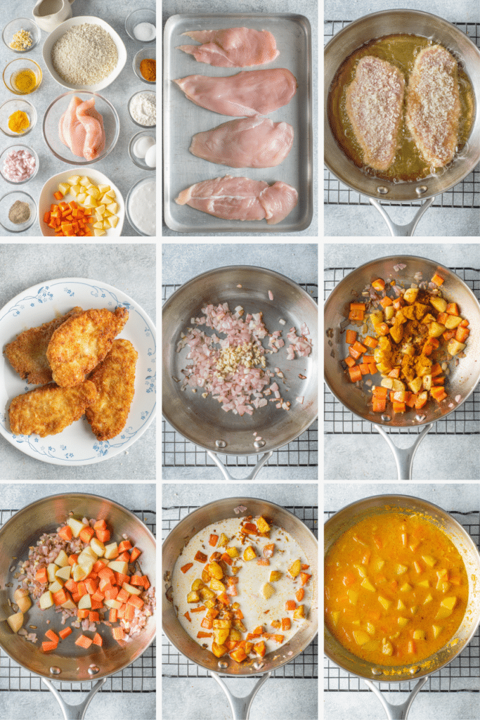 step by step picture instructions to make chicken katsu curry